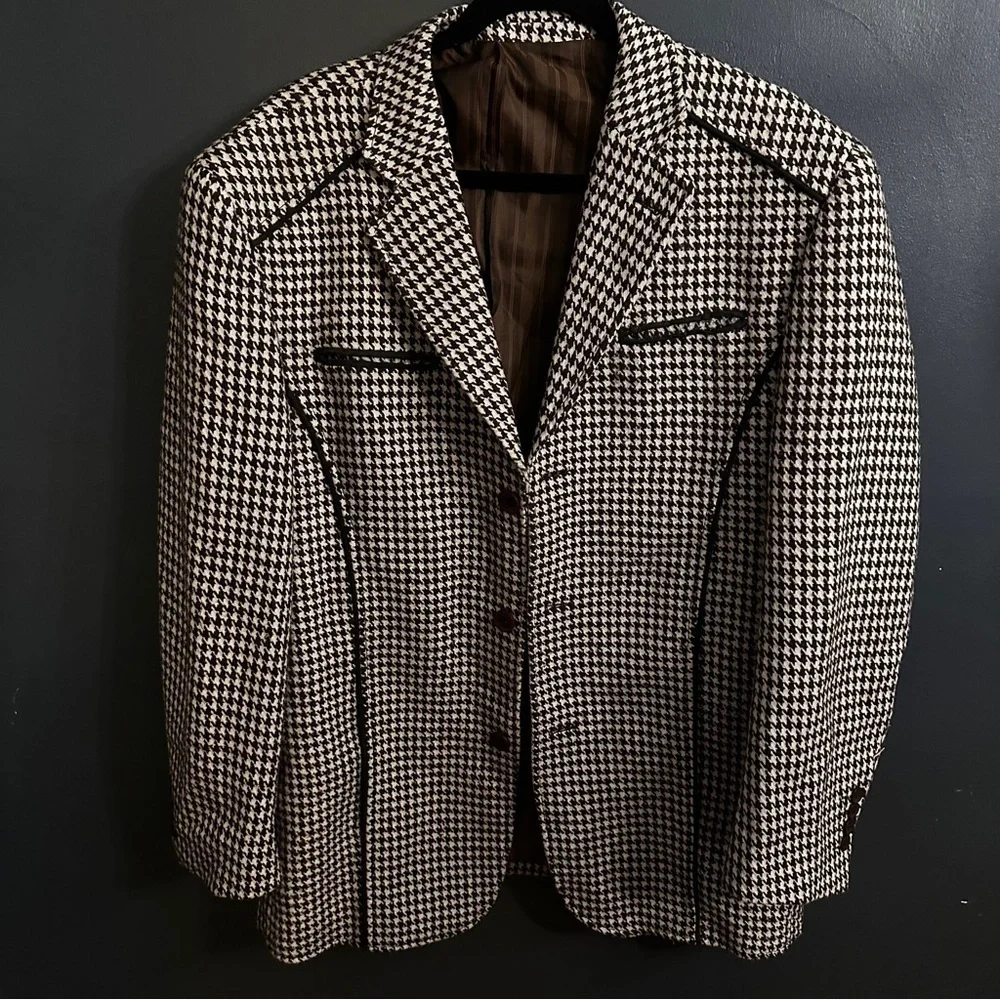 Vintage Venezzi Men's Houndstooth Blazer | Size Medium